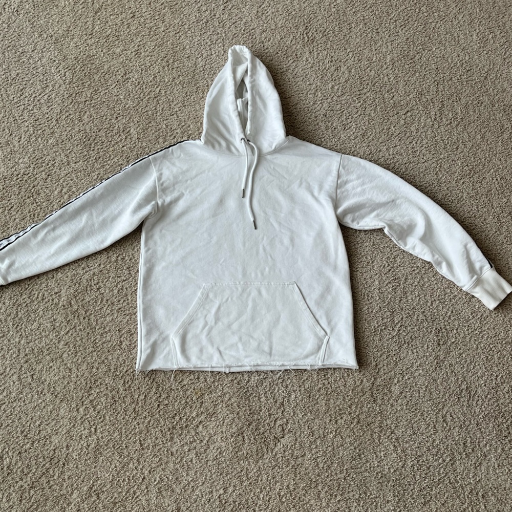 Lightweight white Calvin Klein hoodie; (S)